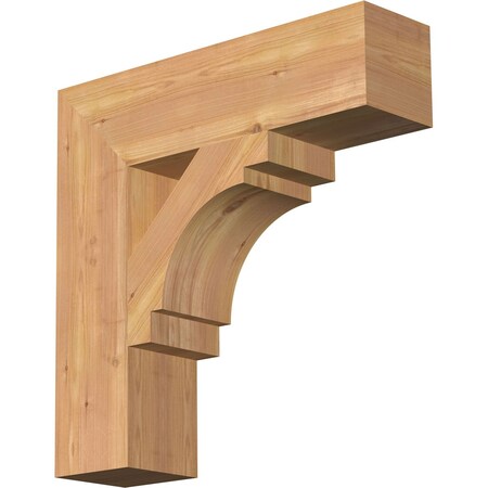 Ekena Millwork Merced Block Smooth Bracket, Western Red Cedar, 5 1/2"W x 22"D x 22"H BKT06X22X22MRC05SWR